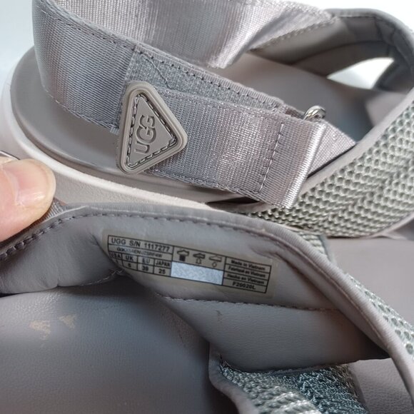 Ugg Nella Slingback Sandals Gray Mesh Strappy Criss Cross Wedge Womens 8 - Picture 11 of 16